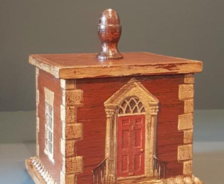 Edwardian Oak Painted Country House Tea Caddy  - Image 1