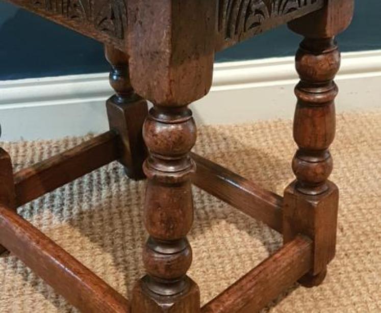 George I Style Oak Joint Stool  - Image 4