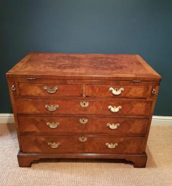 George III Figured Walnut Bachelors Chest