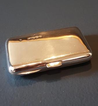 Unusual Two Compartment Silver Pill Box