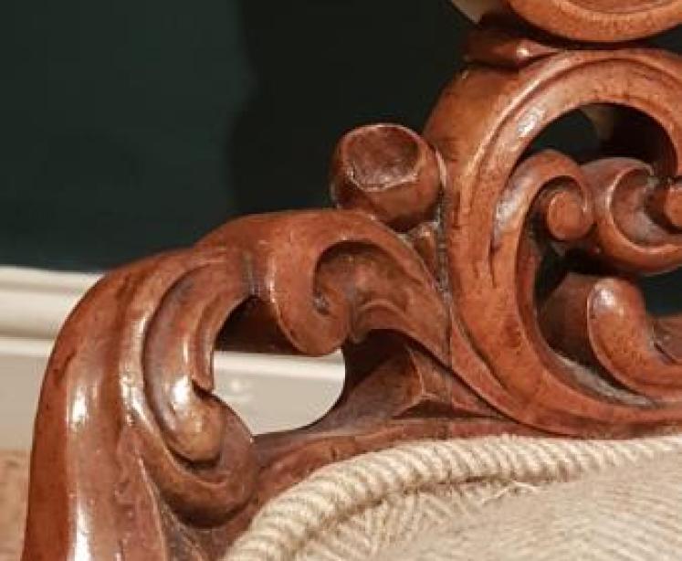 Matching Pair of Victorian Walnut Occasional Chairs - Image 6
