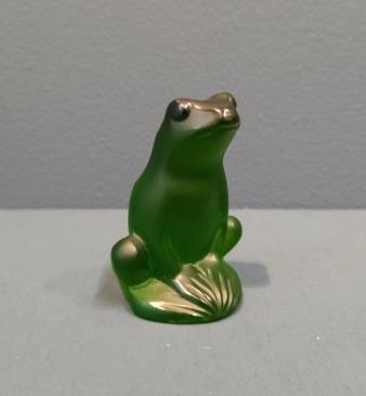 Lalique Dark Green Opalescent Frog