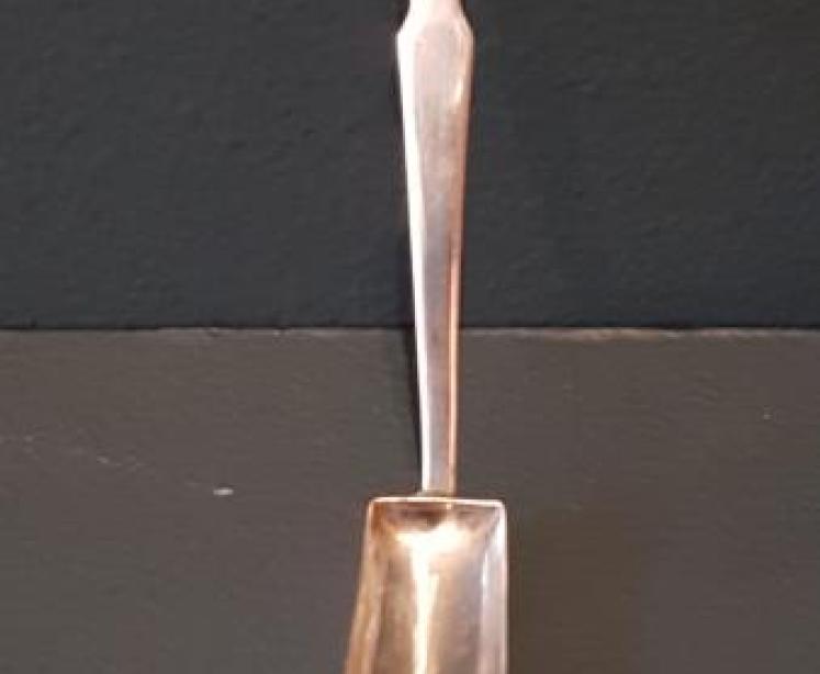 George III Silver Cheese Scoop - Image 1