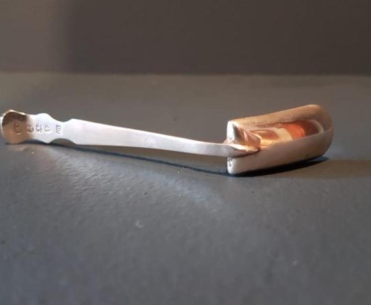 George III Silver Cheese Scoop - Image 3