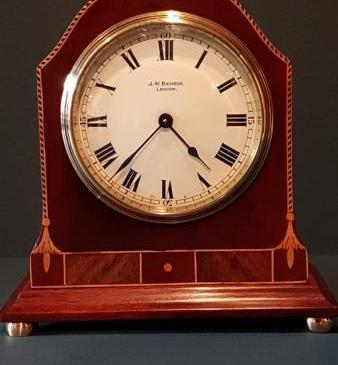Edwardian Inlaid Mahogany Mantel Clock by Benson