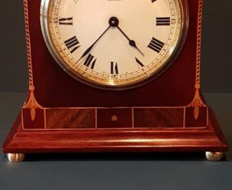 Edwardian Inlaid Mahogany Mantel Clock by Benson - Image 7