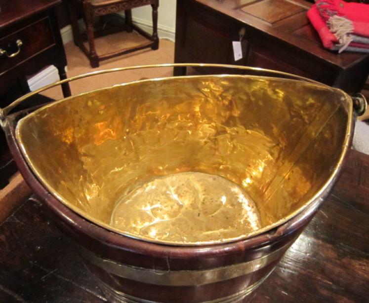 Superb George III Period Brass Bound Peat Bucket - Image 2
