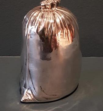 Silver 'Sack of Money' Money Box