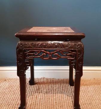 Victorian Carved Rosewood Oriental Table 