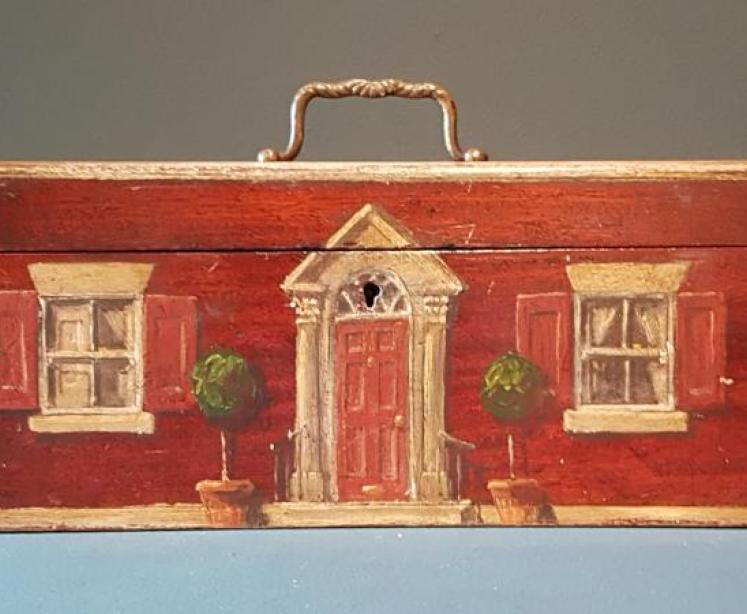 Victorian Painted Country House Deed Box - Image 2