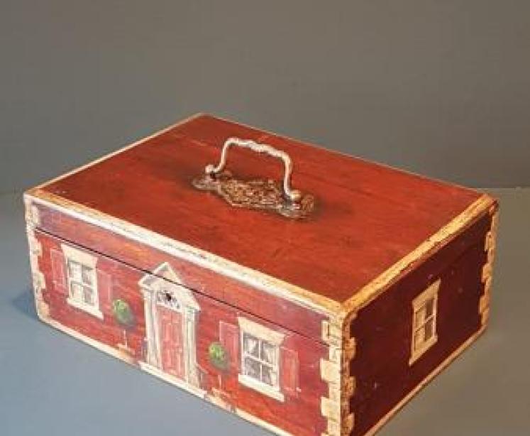 Victorian Painted Country House Deed Box - Image 4