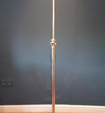Edwardian Cast Brass Corinthian Column Lamp Standard