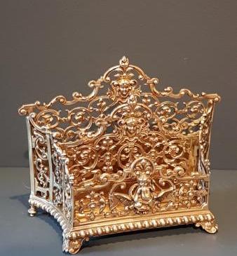 Superb Victorian Cast Brass Letter Rack