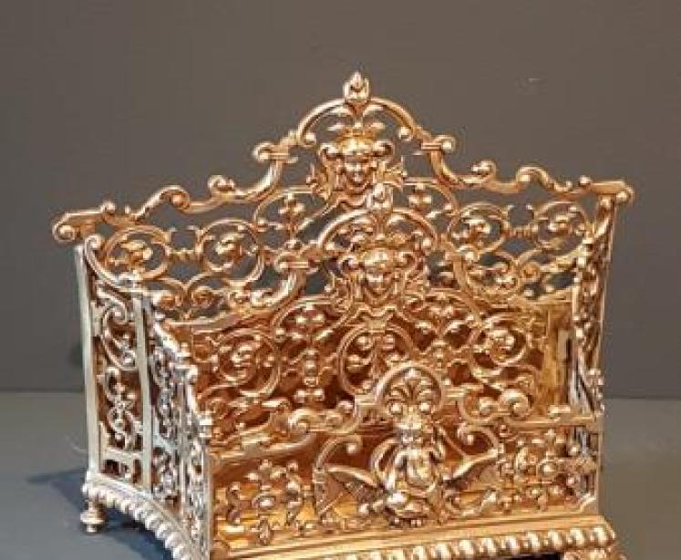 Superb Victorian Cast Brass Letter Rack - Image 1