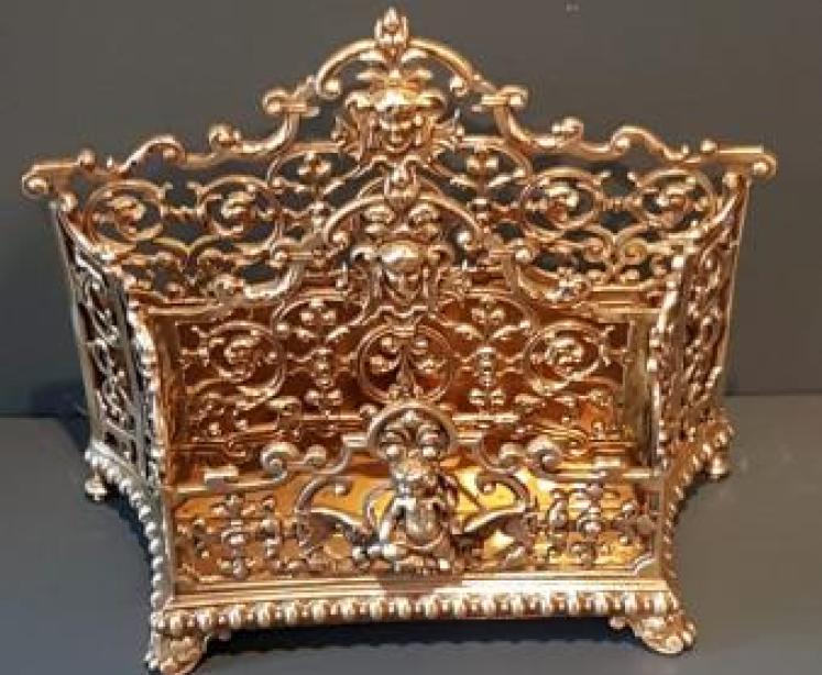 Superb Victorian Cast Brass Letter Rack - Image 3