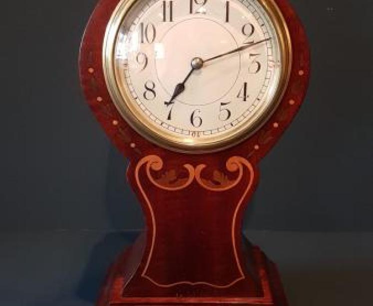 Fine Quality Edwardian Inlaid Mantel Clock  - Image 1