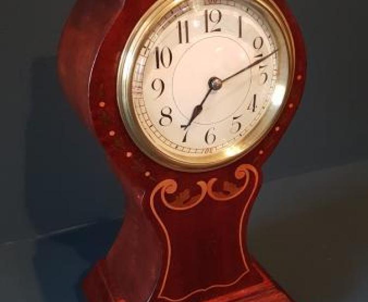 Fine Quality Edwardian Inlaid Mantel Clock  - Image 7