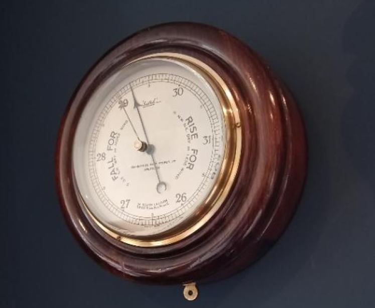 Edwardian Aberdeen Bulkhead Marine Barometer - Image 7