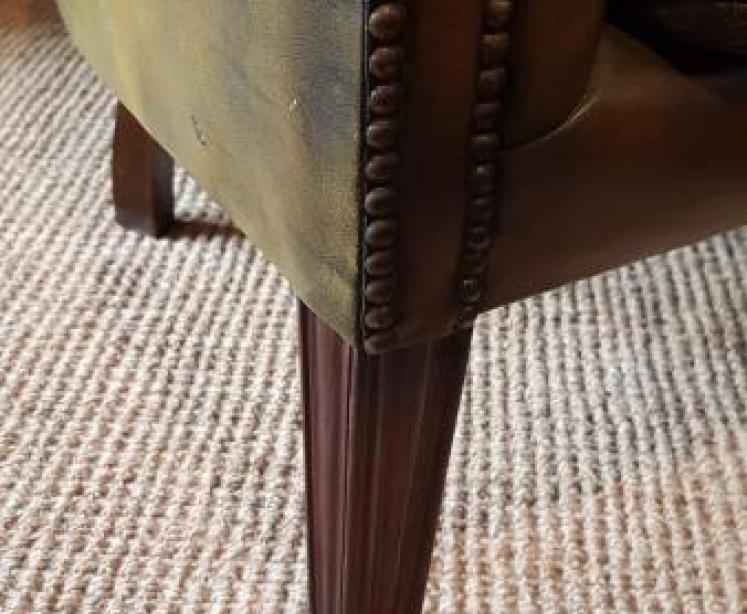 1920's Barrel Back Leather Chair - Image 5