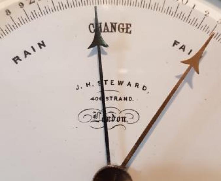 Fine Quality Victorian Enamel Dial Marine Barometer by Steward - Image 6