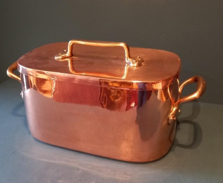 Large 19th Century Copper Twin Handled Pan - Image 1