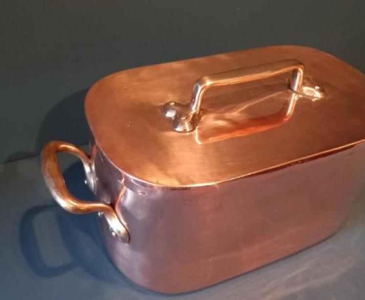 Large 19th Century Copper Twin Handled Pan - Image 2