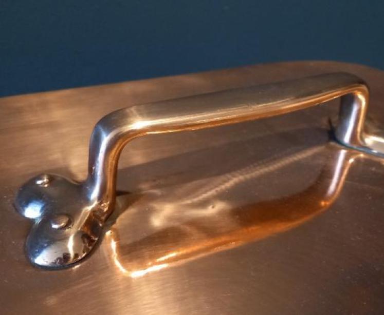 Large 19th Century Copper Twin Handled Pan - Image 4