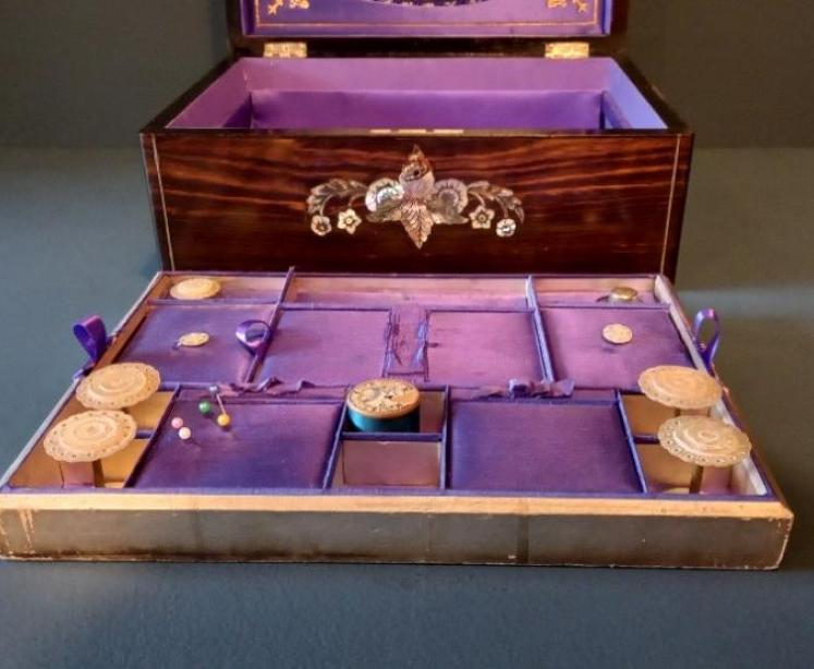 Mid Victorian Coromandel Inlaid Sewing Box - Image 2