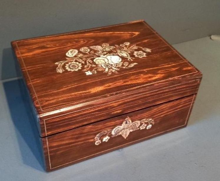 Mid Victorian Coromandel Inlaid Sewing Box - Image 5