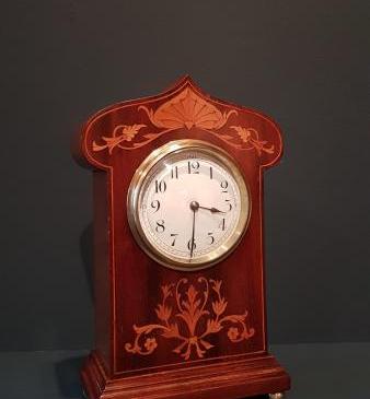 Fine Quality Inlaid Mahogany Mantel Clock