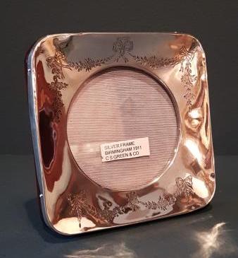 Edwardian Floral Engraved Silver Photo Frame