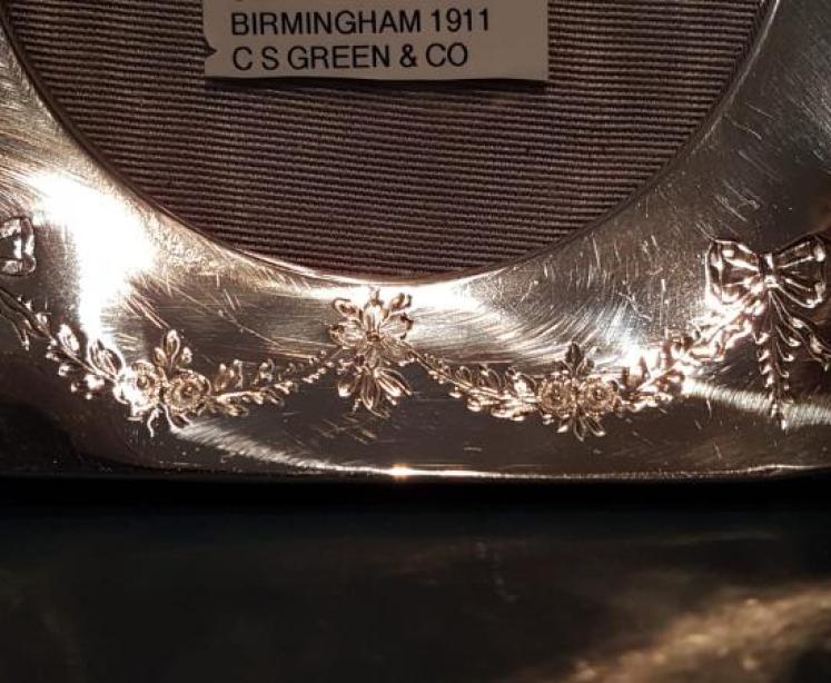 Edwardian Floral Engraved Silver Photo Frame - Image 6