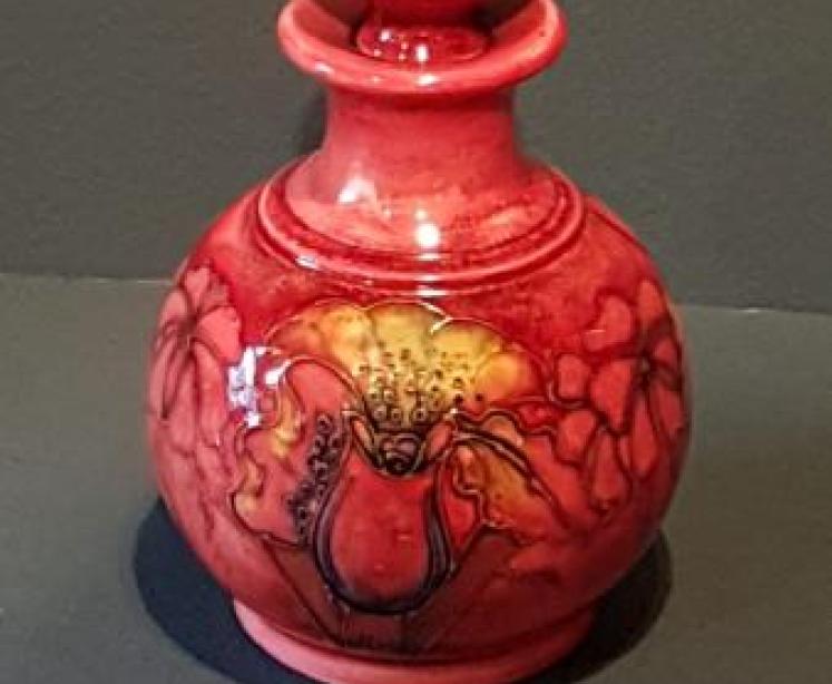 Moorcroft Orchid Flambe Scent Bottle - Image 1