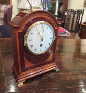 19th Century Sheraton Inlaid Bracket Style Mantel Clock