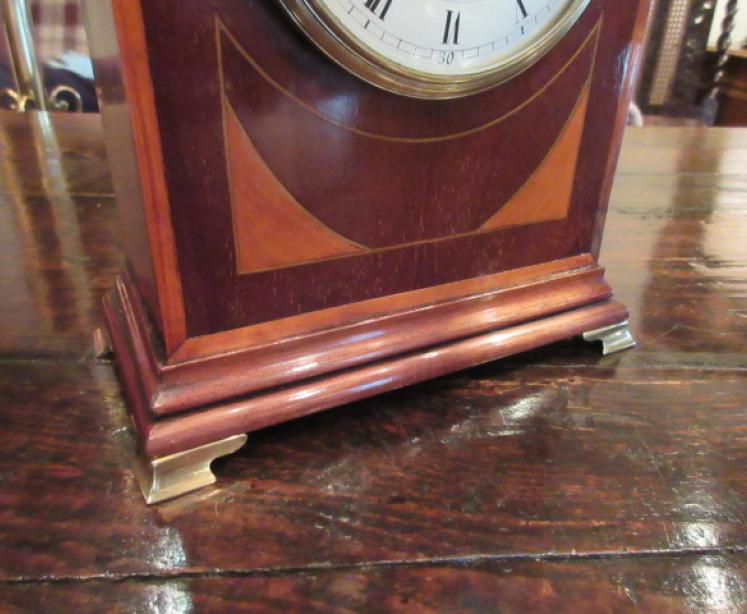 19th Century Sheraton Inlaid Bracket Style Mantel Clock - Image 2