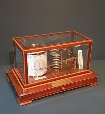 Superior Quality Edwardian Inlaid Mahogany Barograph
