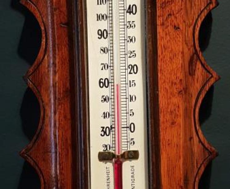 Victorian Carved Oak Banjo Barometer - Image 5