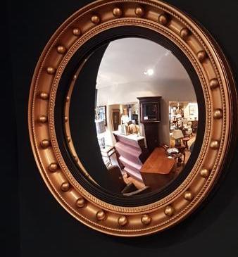Edwardian Plaster Gilt Convex Mirror