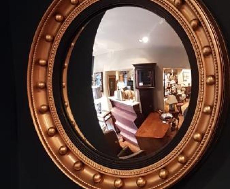 Edwardian Plaster Gilt Convex Mirror - Image 1