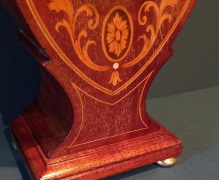 Edwardian Sheraton Inlaid Pear Drop Mantel Clock - Image 2