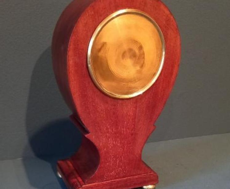 Edwardian Sheraton Inlaid Pear Drop Mantel Clock - Image 4