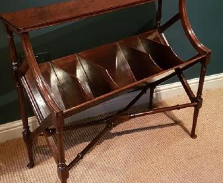 Fine Quality Edwardian Figured Mahogany Book Trough - Image 1