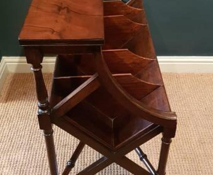 Fine Quality Edwardian Figured Mahogany Book Trough - Image 3