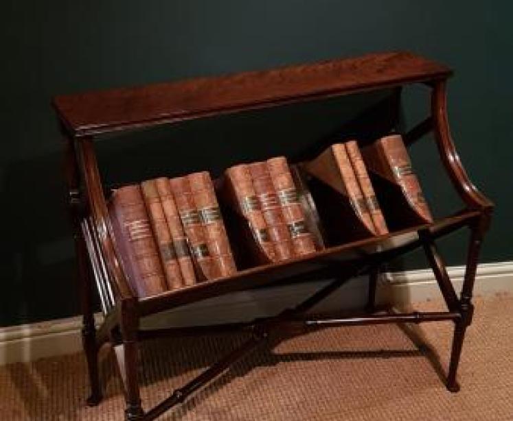 Fine Quality Edwardian Figured Mahogany Book Trough - Image 4