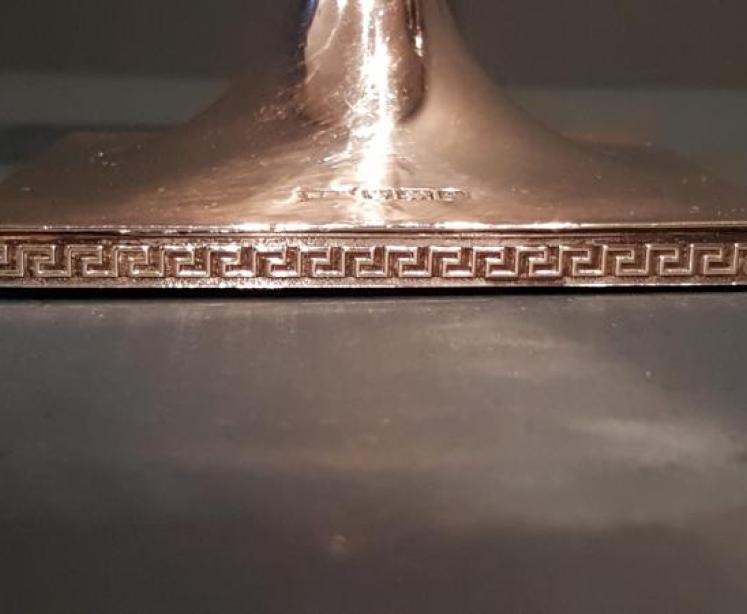 Pair of George V Silver Candlesticks by Walker and Hall - Image 5