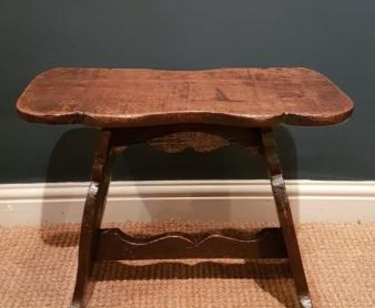 Period Oak Boarded Stool - Image 1