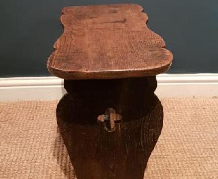 Period Oak Boarded Stool - Image 3