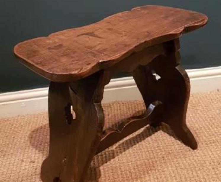 Period Oak Boarded Stool - Image 6