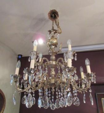 Stunning 1920's Cast Bronze Two Tier Chandelier