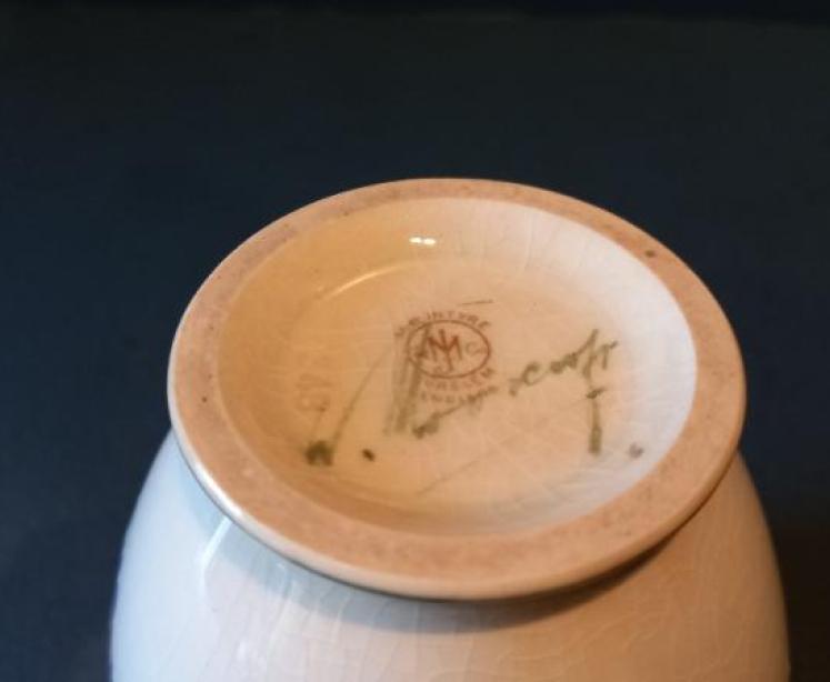 Rare McIntyre Moorcroft Pansy on White Ground Vase - Image 5